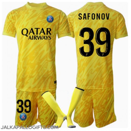 Paris Saint-Germain Matvei Safonov #39 Maalivahti Kolmas Peliasu Lasten 2024-25 Lyhythihainen (+ Lyhyet housut)